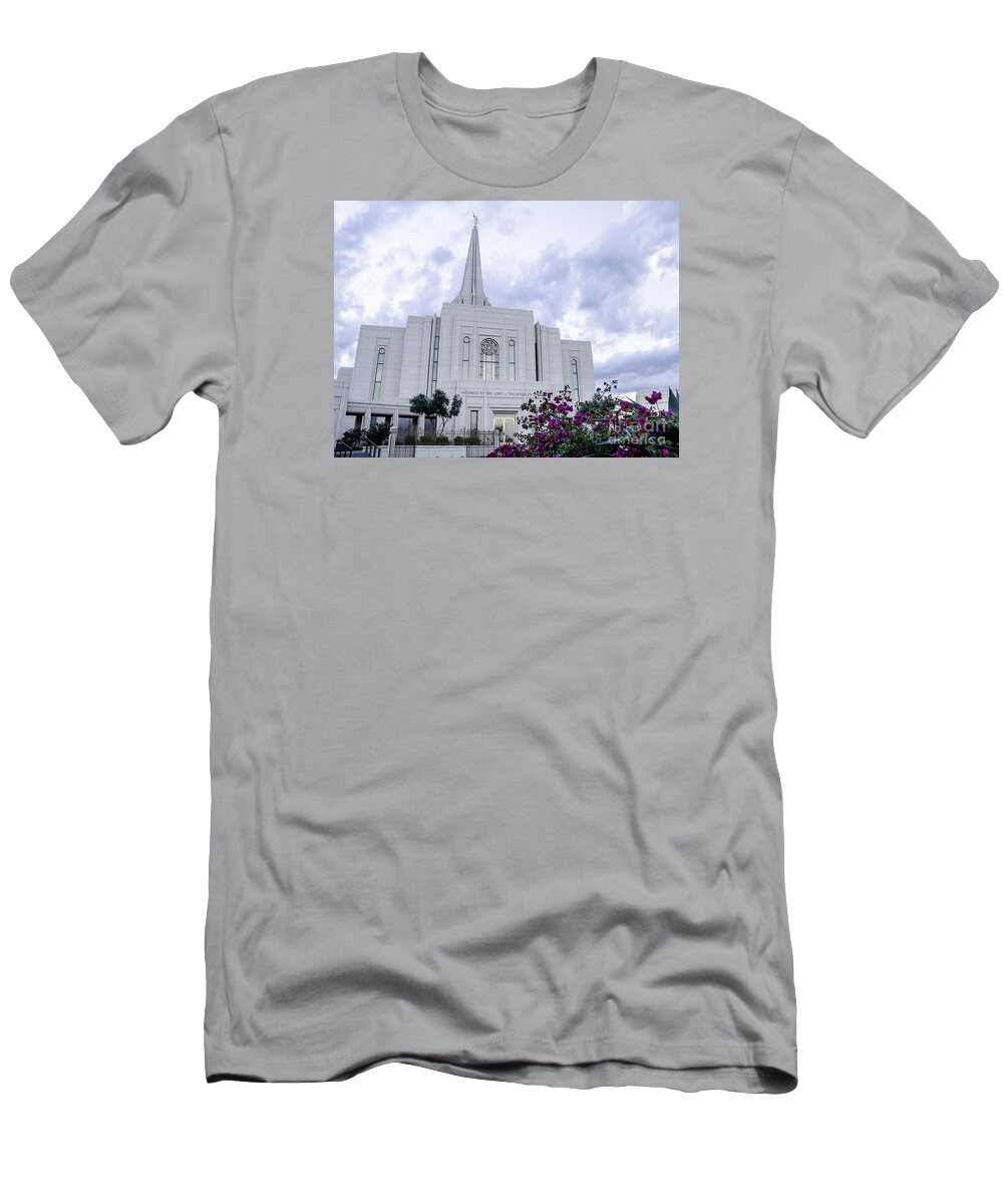 Gilbert T-Shirt featuring the photograph Gilbert Arizona LDS Temple 2 by Nick Boren