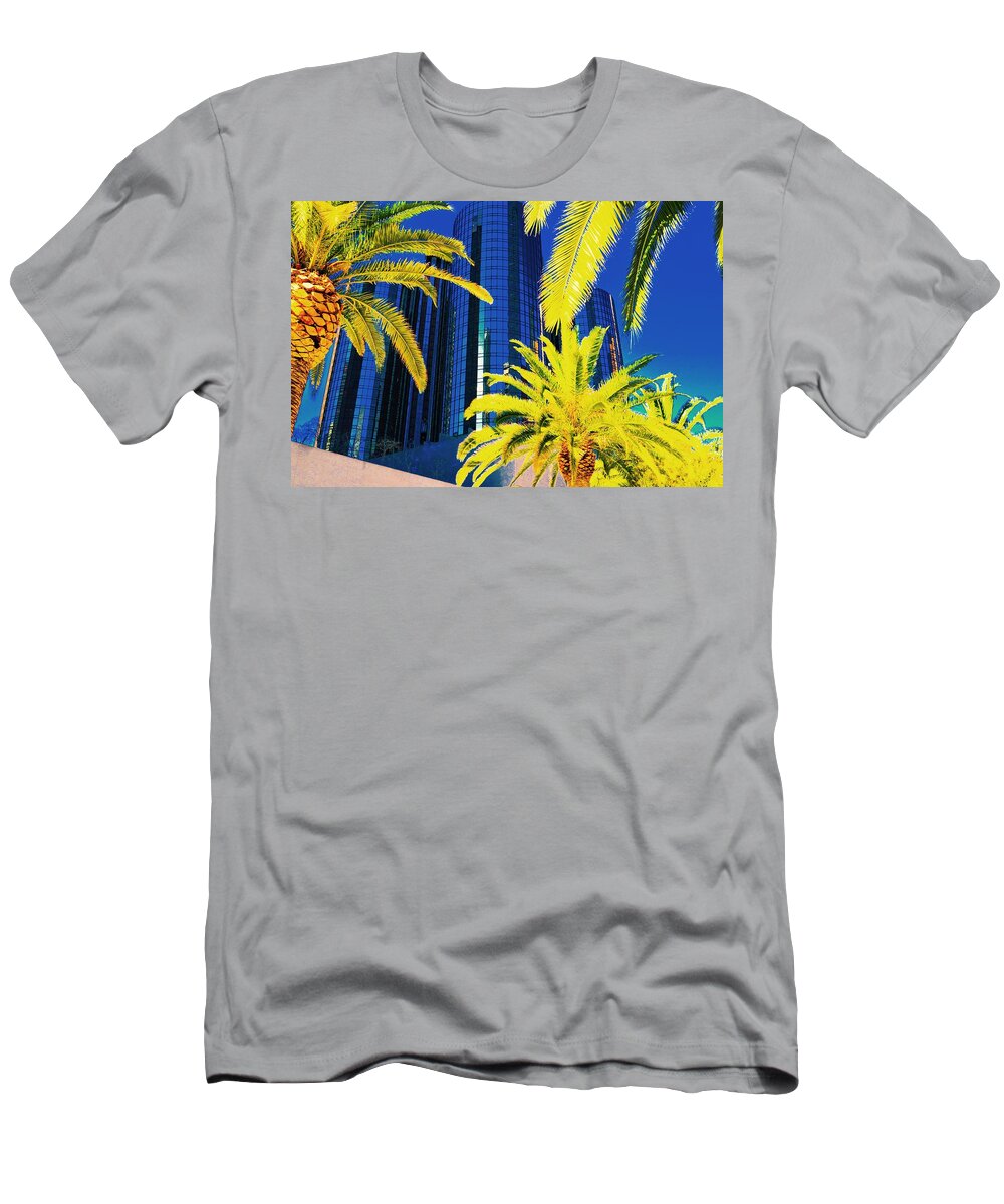 Cityscape T-Shirt featuring the photograph Glass And Palms by Joe Burns