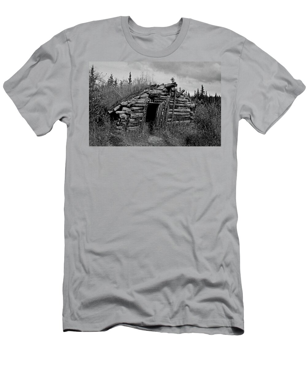 Gold T-Shirt featuring the photograph Gold Rush Cabin - Yukon by Juergen Weiss