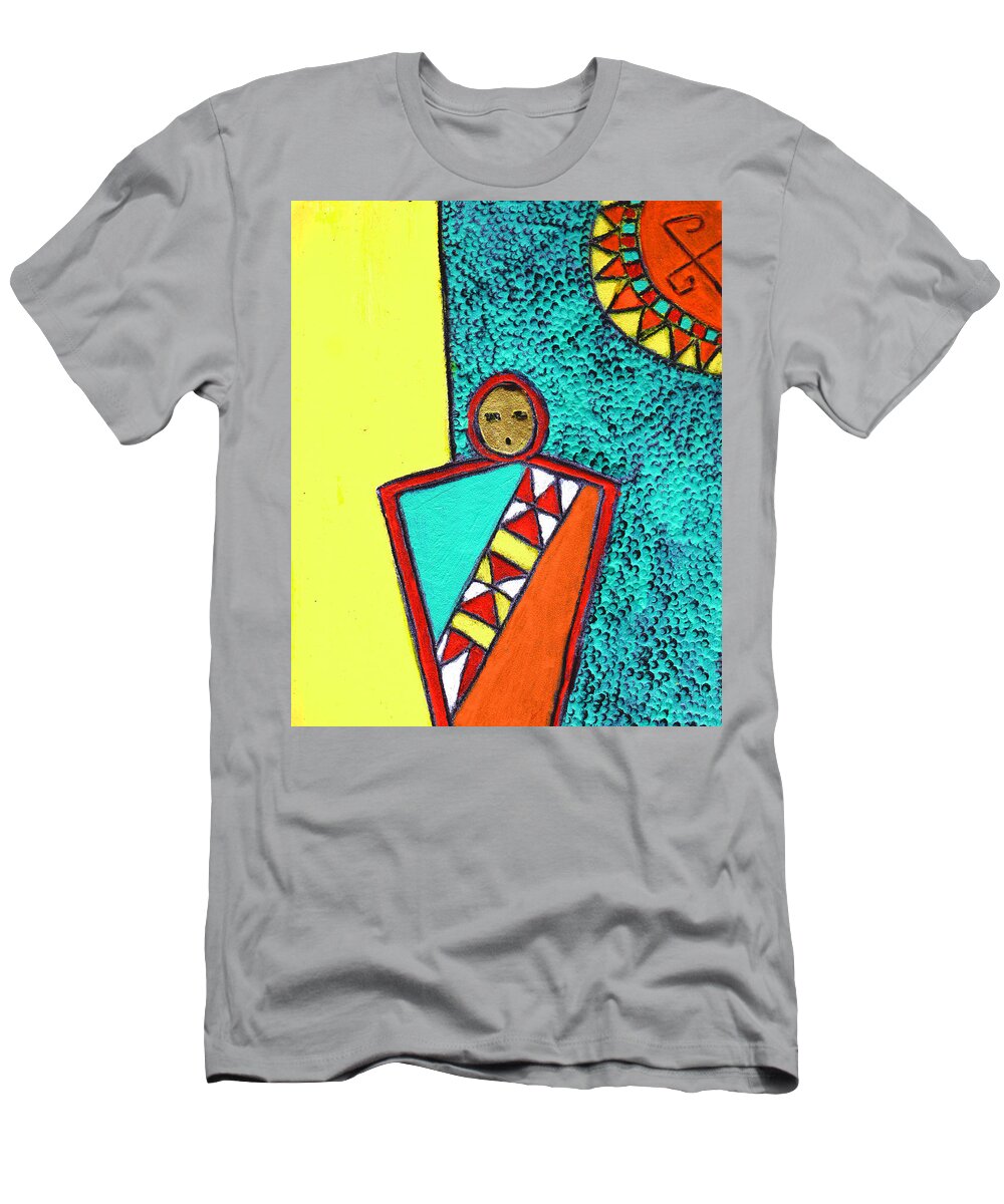 Southwest T-Shirt featuring the painting Golden Child of the South West by Wayne Potrafka