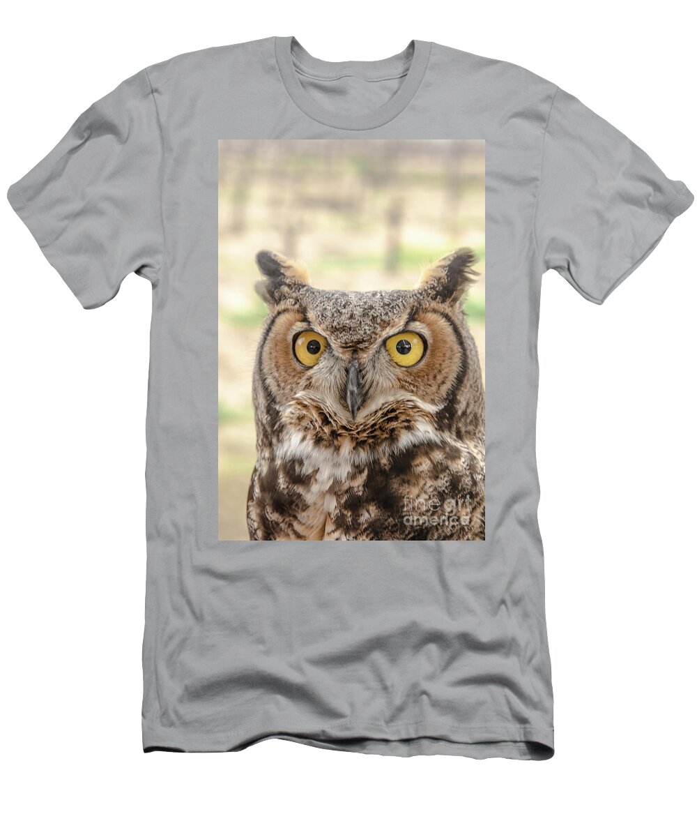 Owl T-Shirt featuring the photograph Golden Eyes by Jim DeLillo
