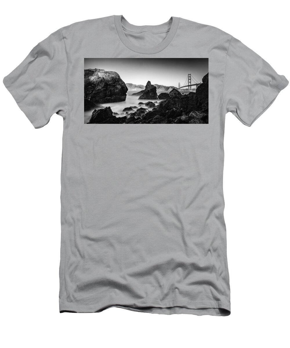 San Francisco T-Shirt featuring the photograph Golden Gate in Black and White by Chris Cousins