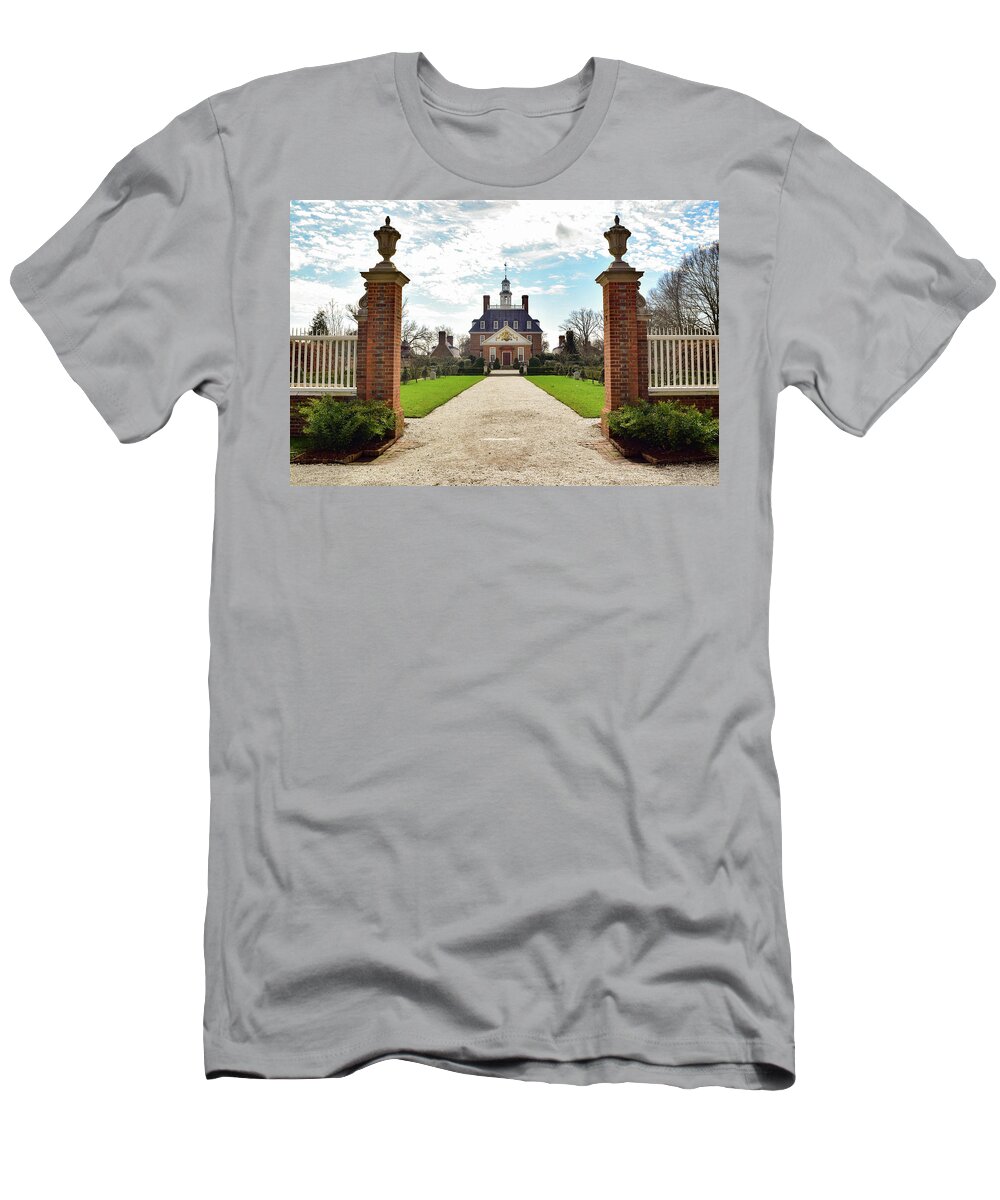 Virginia T-Shirt featuring the photograph Governor's Palace in Williamsburg, Virginia by Nicole Lloyd
