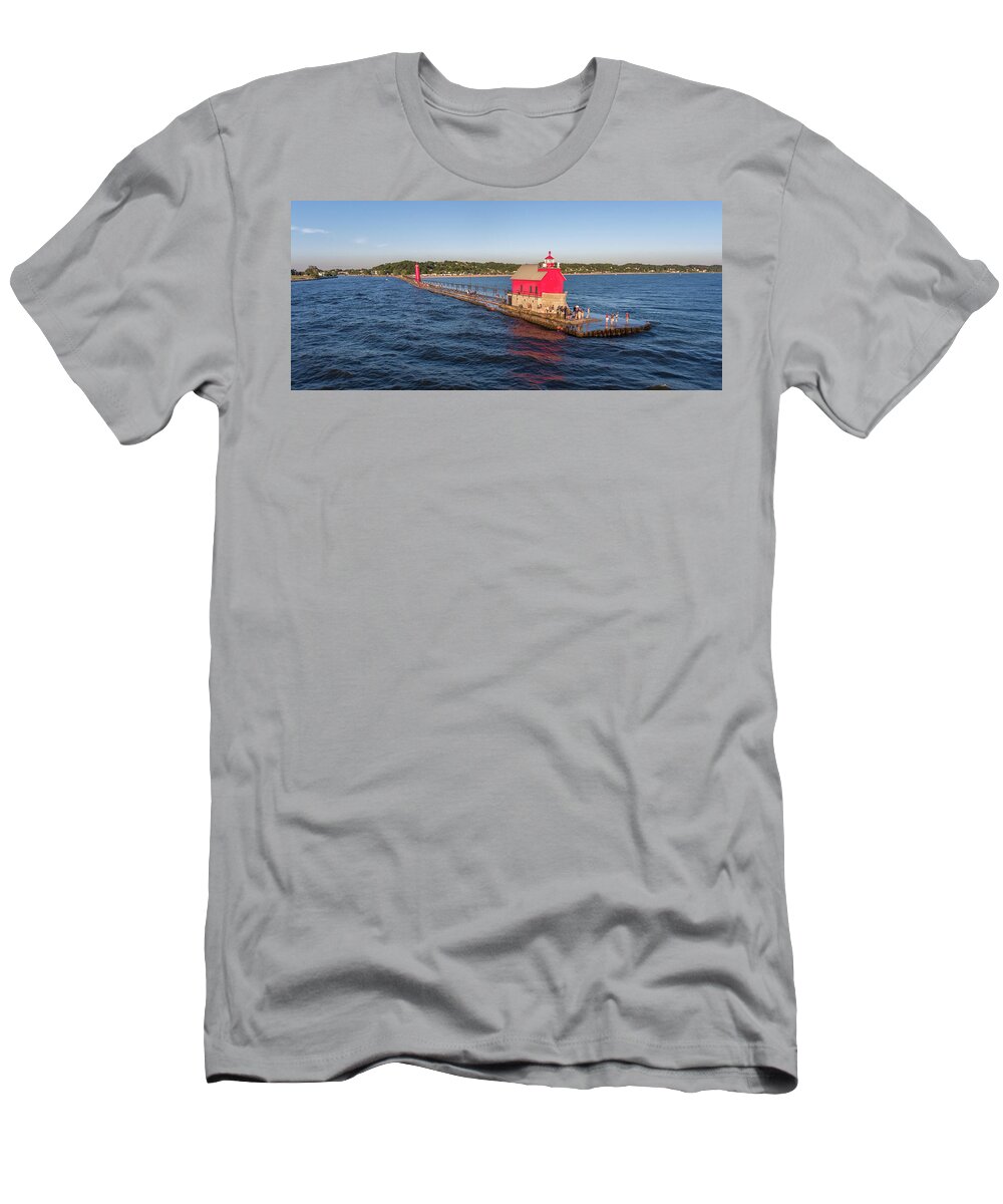 Christopher List T-Shirt featuring the photograph Grand Haven Light by Gales Of November