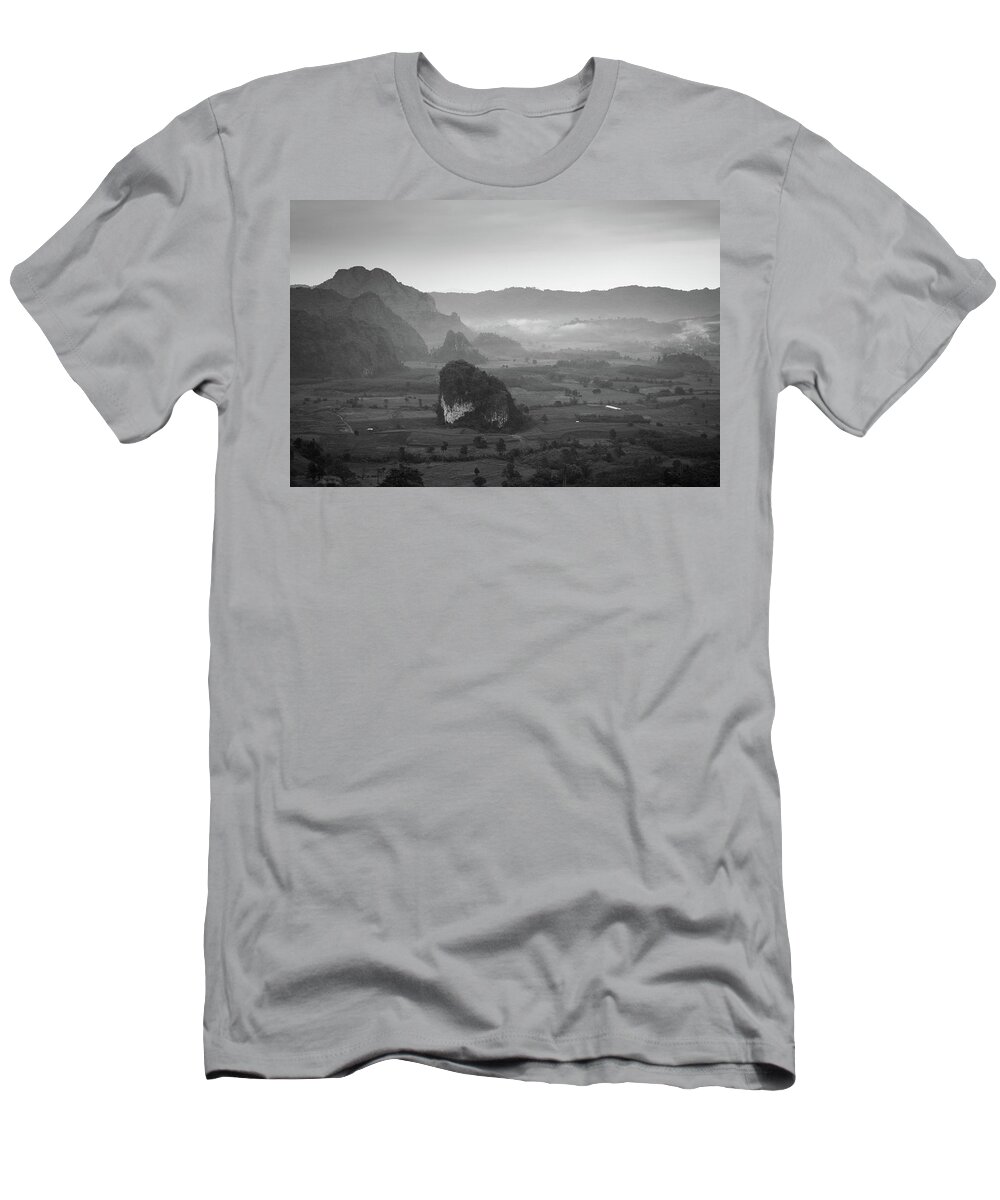Landscape T-Shirt featuring the photograph Ground Fog at Sunrise by Ivan Franklin