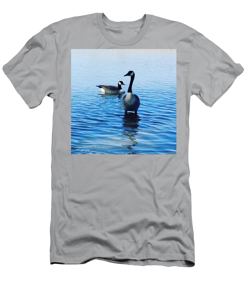 Geese T-Shirt featuring the photograph Guarding Geese by Vic Ritchey