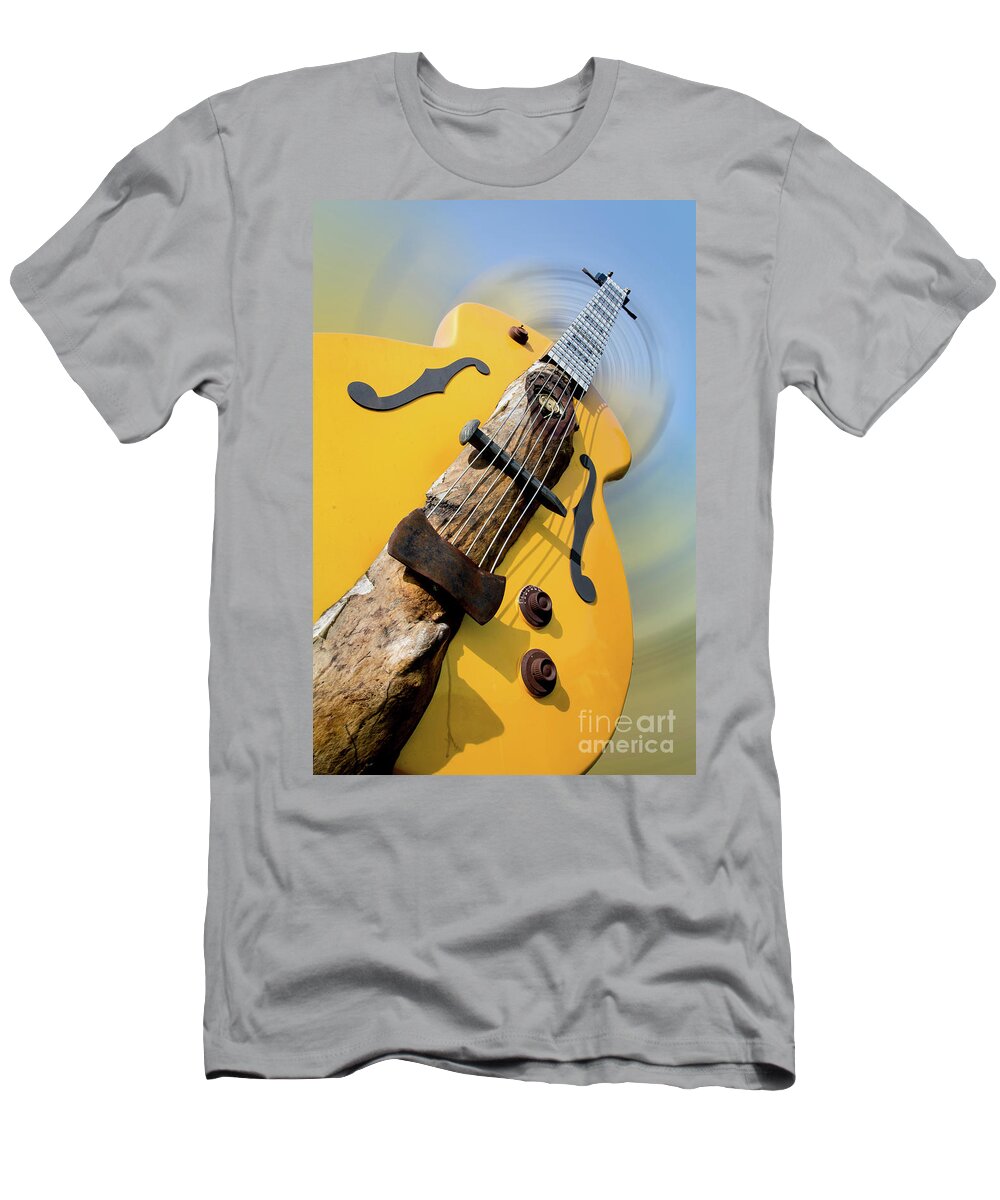White T-Shirt featuring the photograph Guitar Picking by Deborah Klubertanz