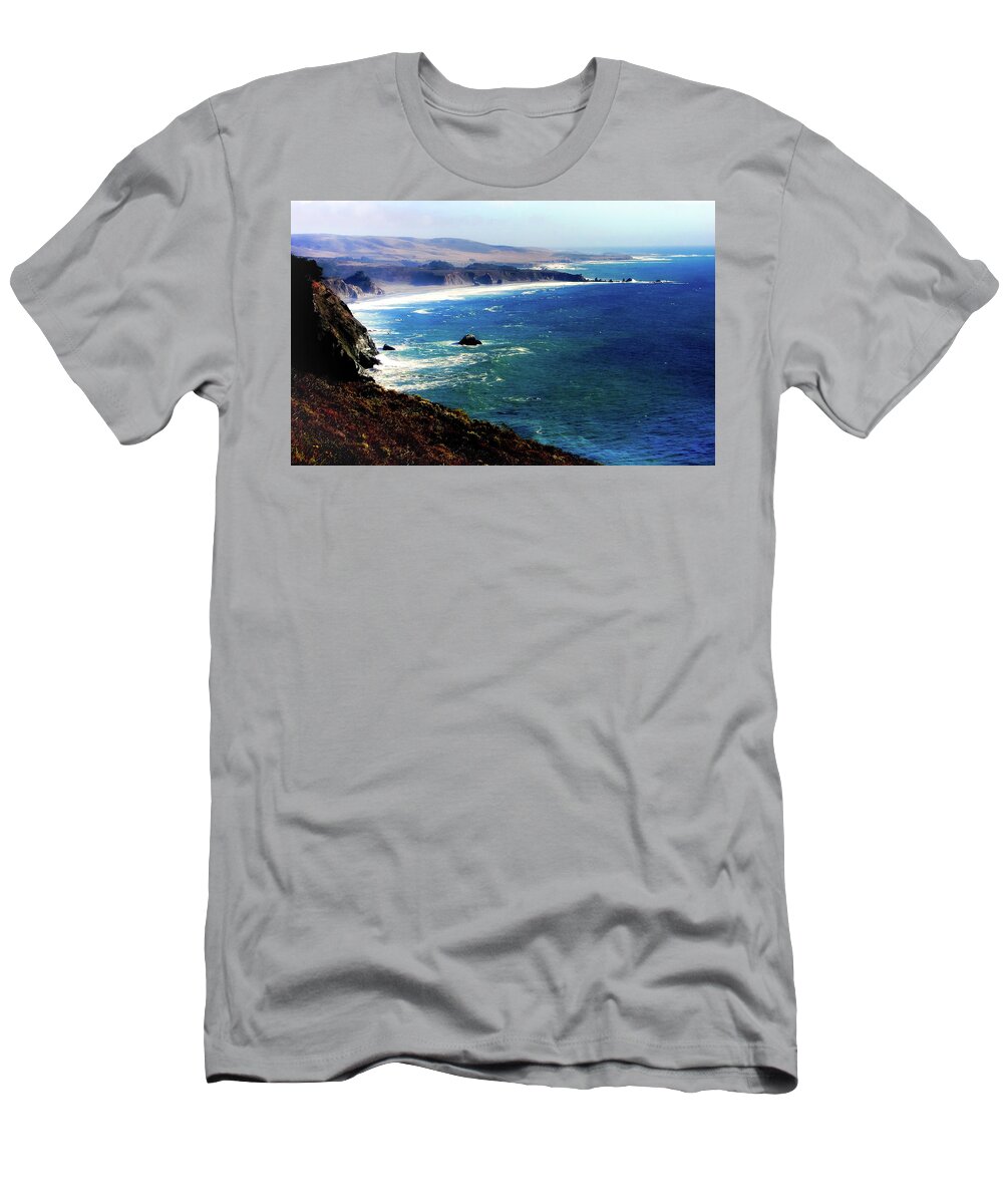 Half Moon Bay T-Shirt featuring the photograph Half Moon Bay by Karen Wiles
