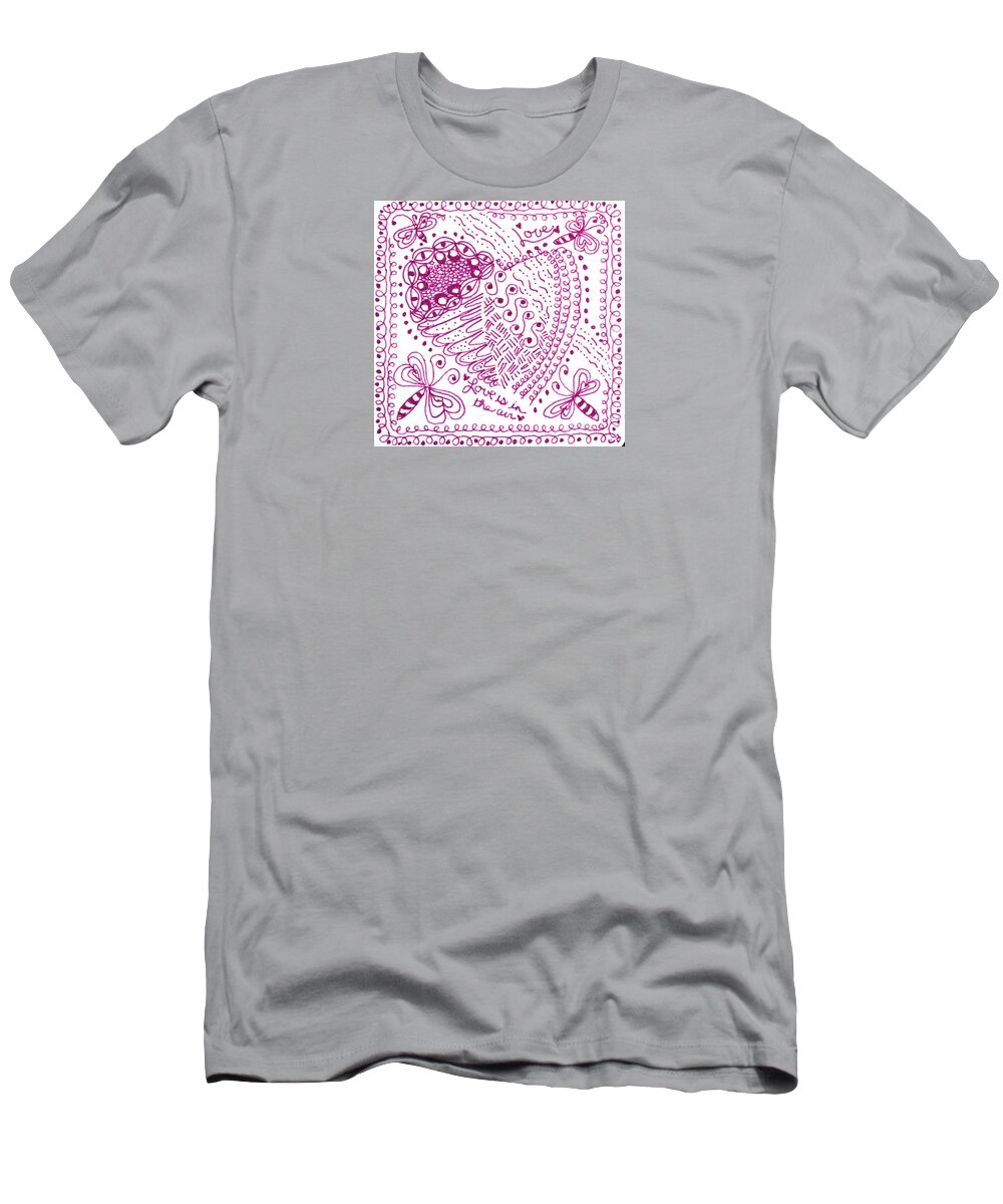 Caregiver T-Shirt featuring the drawing Hearts by Carole Brecht