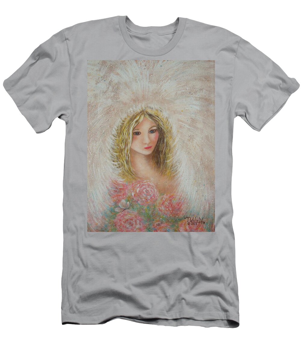 Angel T-Shirt featuring the painting Heavenly Angel by Natalie Holland