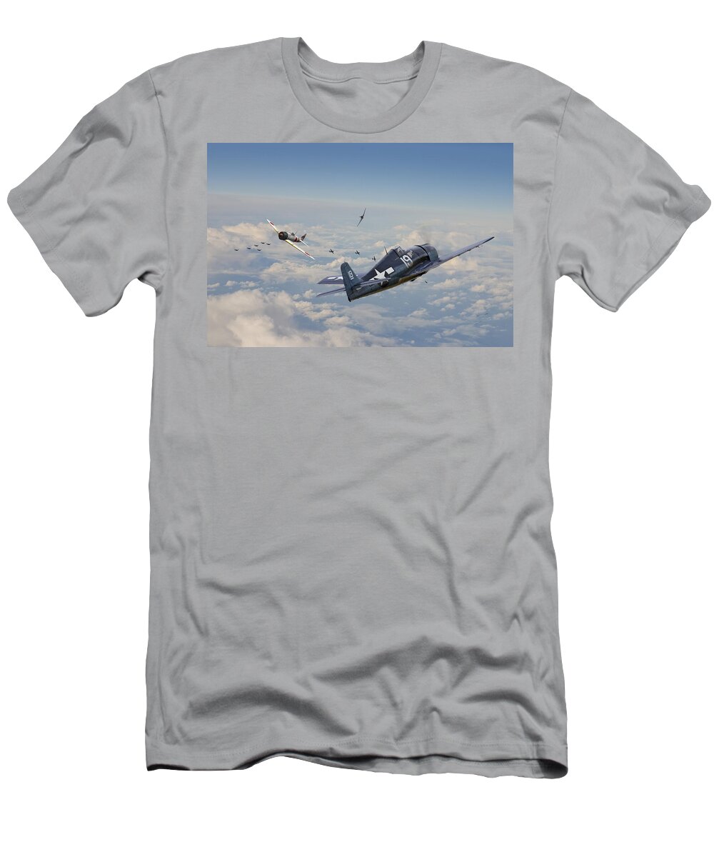Aircraft T-Shirt featuring the photograph Hellcat F6F - Duel in the Sun by Pat Speirs