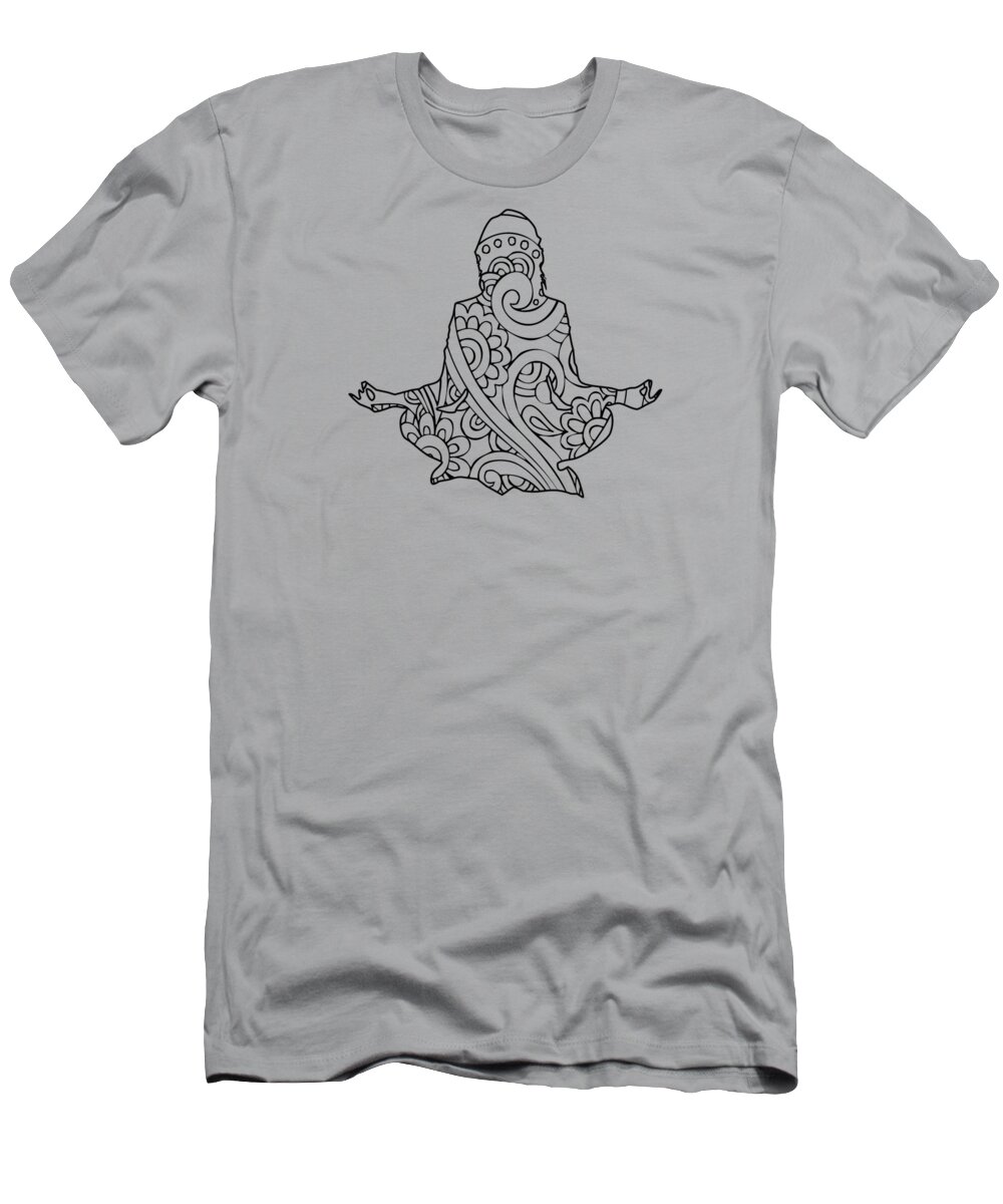 Meditate T-Shirt featuring the digital art Henna Meditation by Ricky Barnard