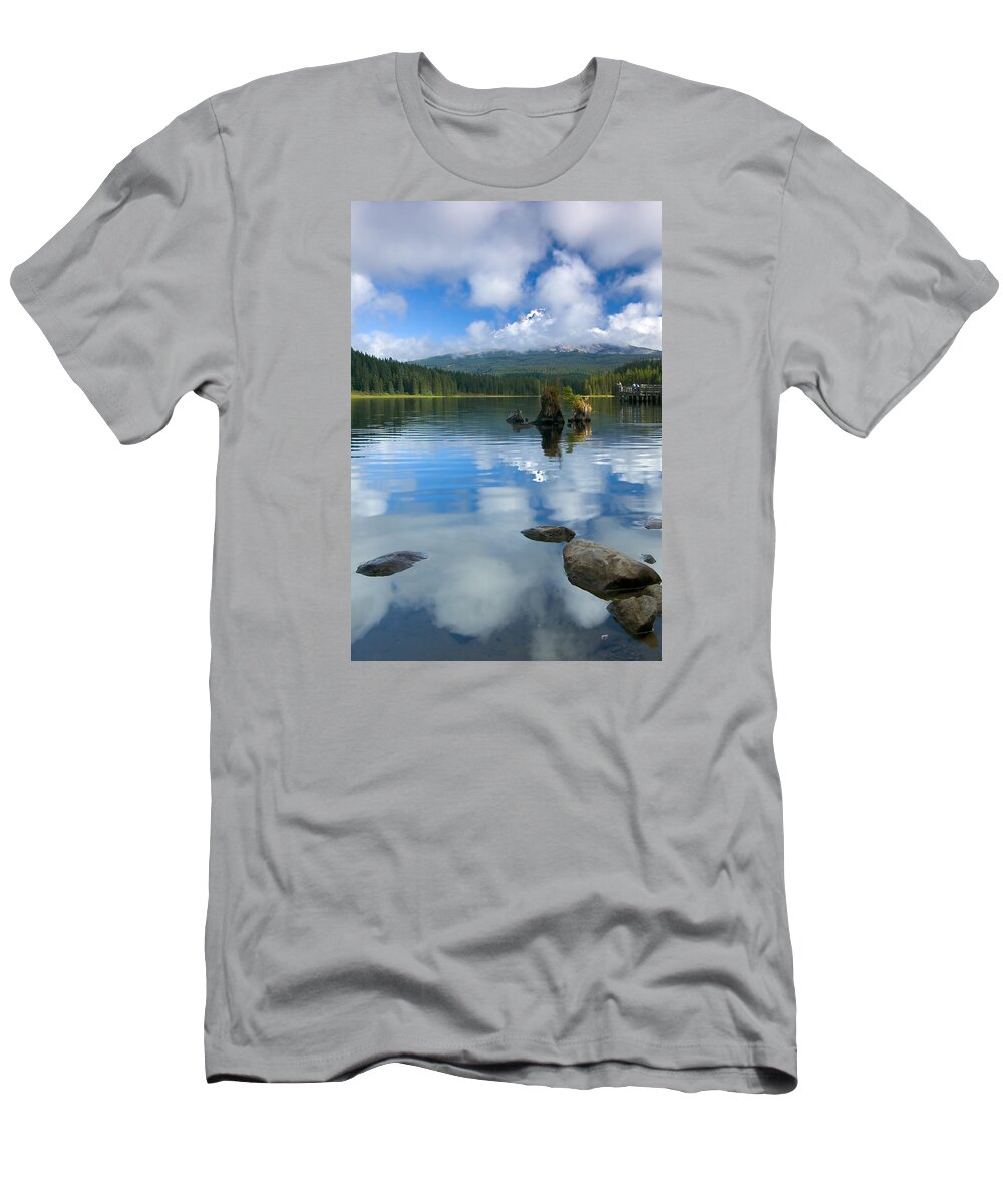 Mt. Hood T-Shirt featuring the photograph Hidden in Fleece by Michael Dawson