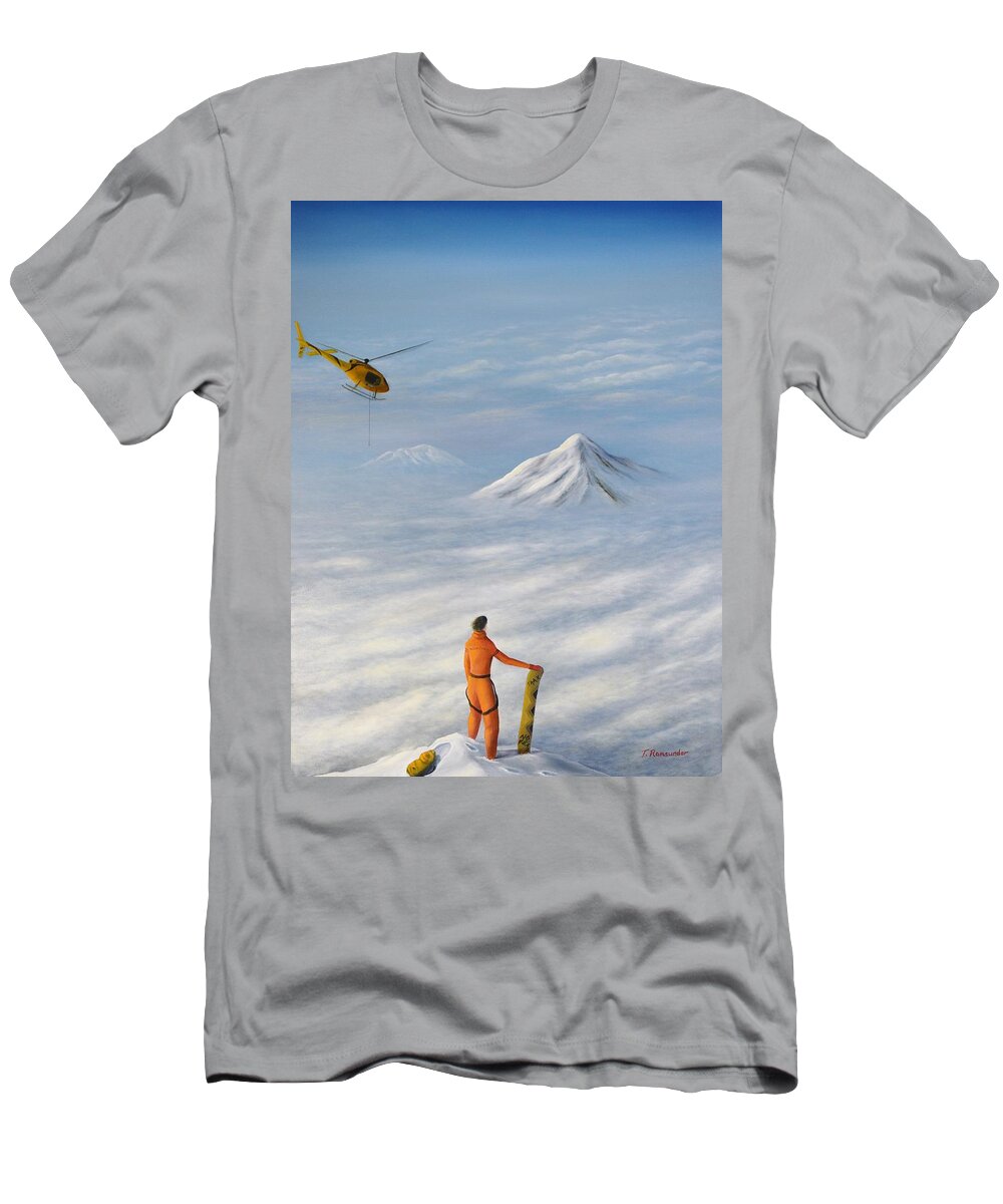 Snow T-Shirt featuring the painting High On Altitude by Torrence Ramsundar