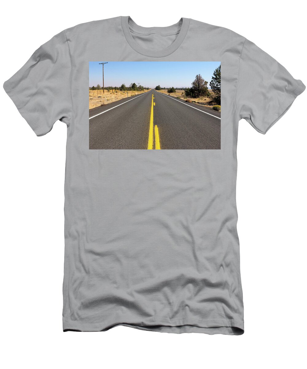 Highway T-Shirt featuring the photograph Highway in Central Oregon by David Gn
