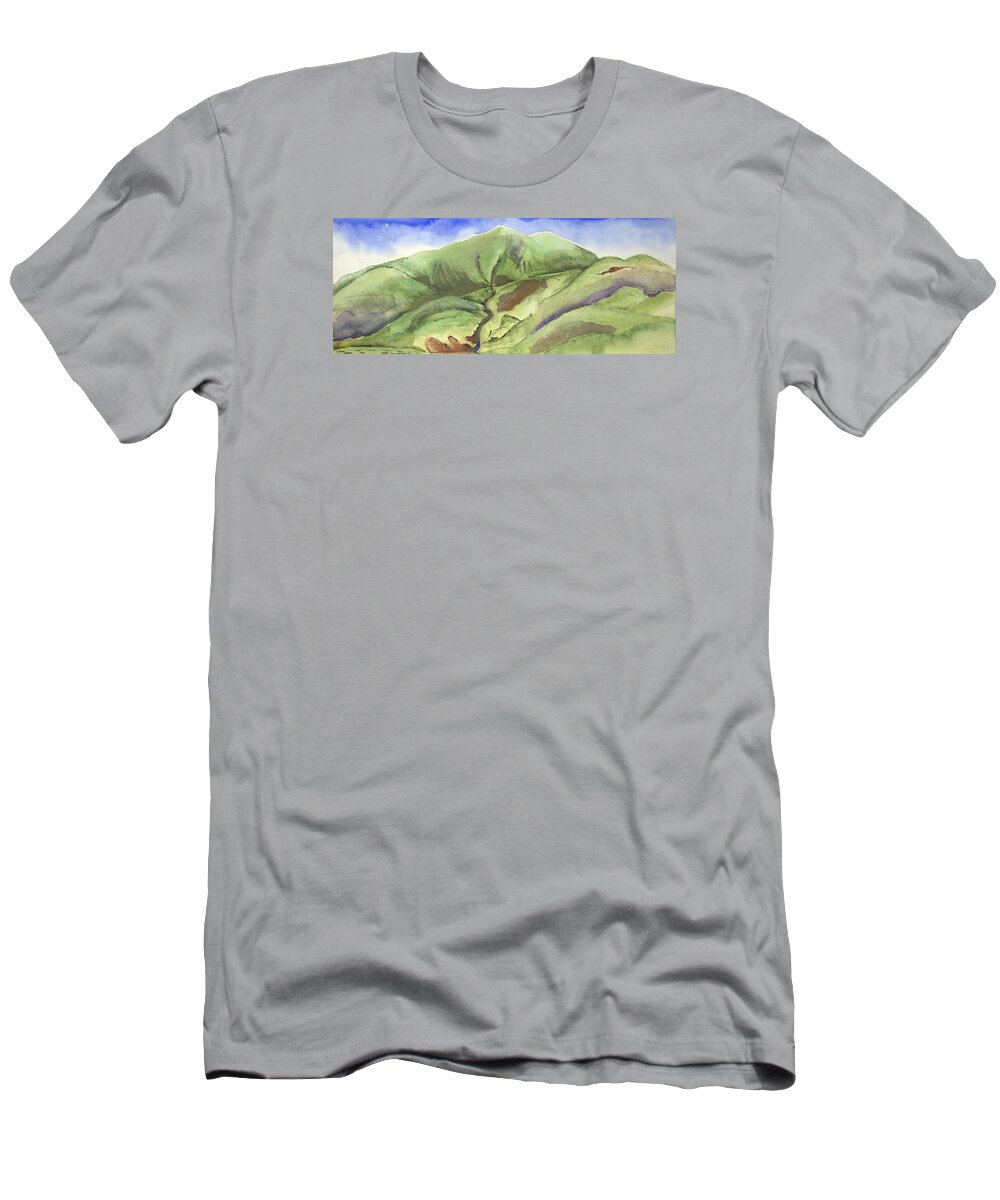  T-Shirt featuring the painting Hillside Panorama by Kathleen Barnes