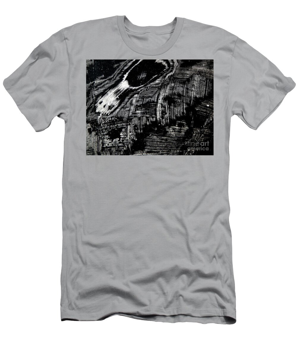 Black And White Photograph .not Manipulated Except To Become Black And White .very Dramatic T-Shirt featuring the photograph Hog Fish Two by Priscilla Batzell Expressionist Art Studio Gallery