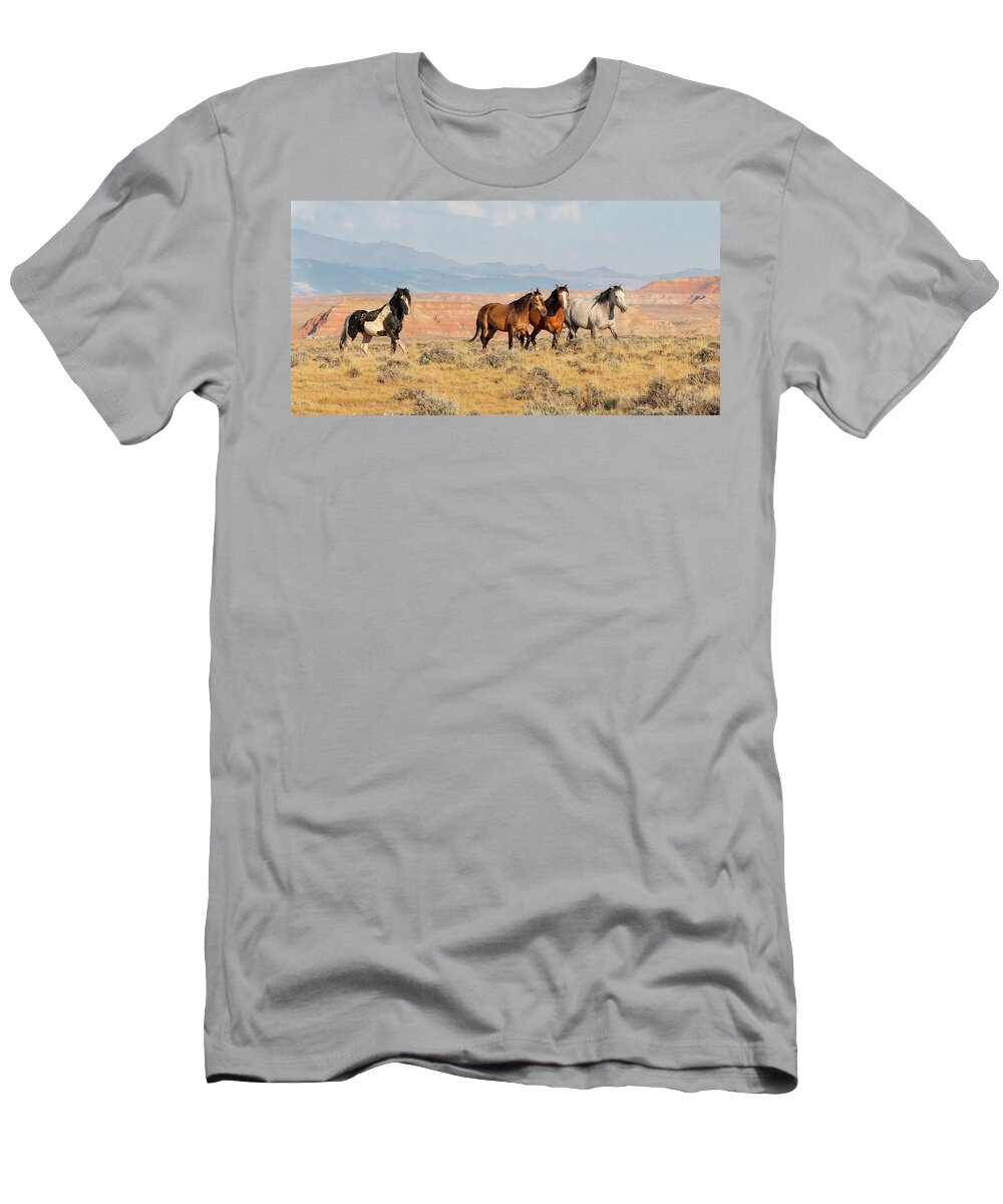 Wild Horses T-Shirt featuring the photograph Home on the Range by Jack Bell