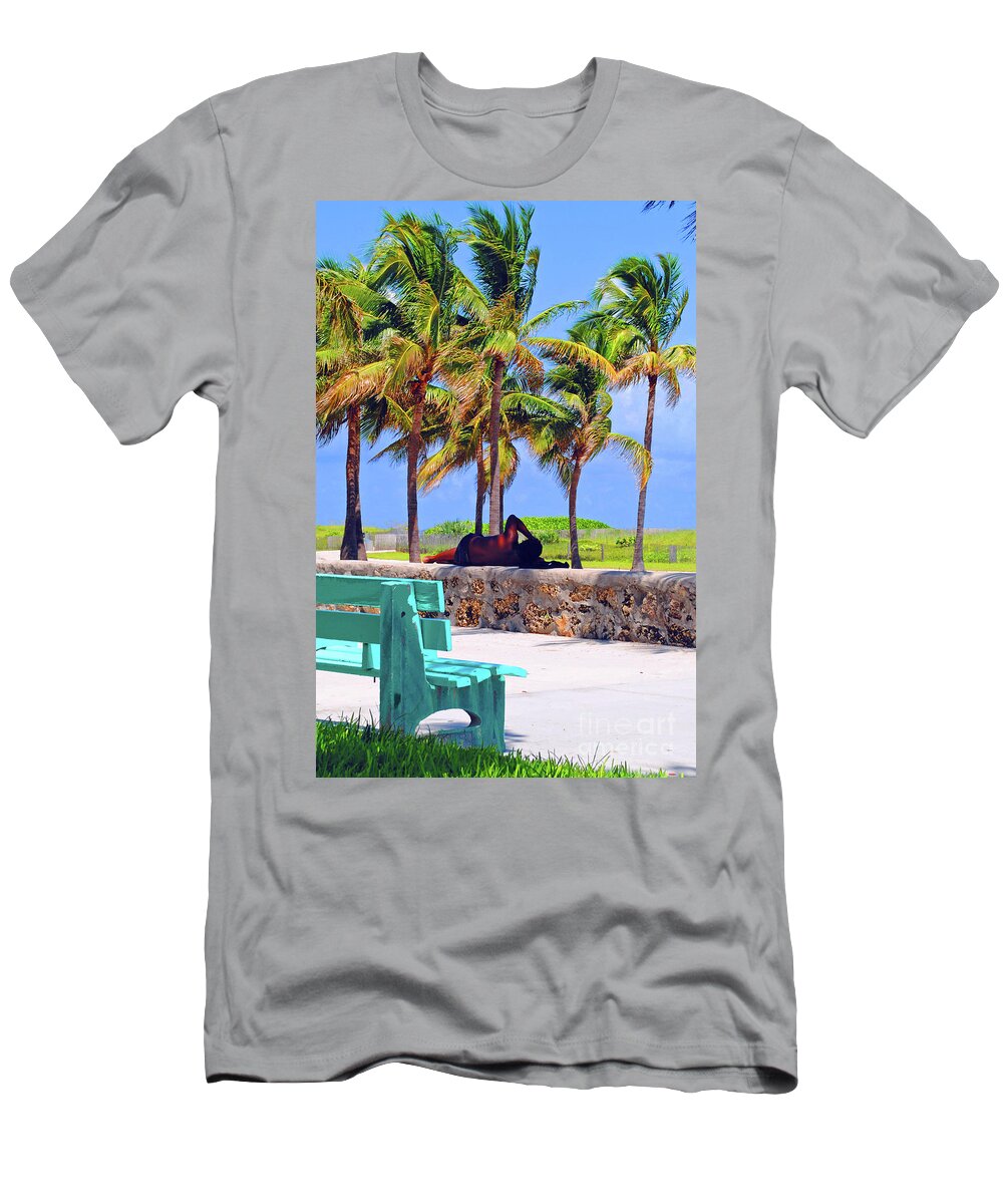 Miami T-Shirt featuring the photograph Home on the Beach by Jost Houk