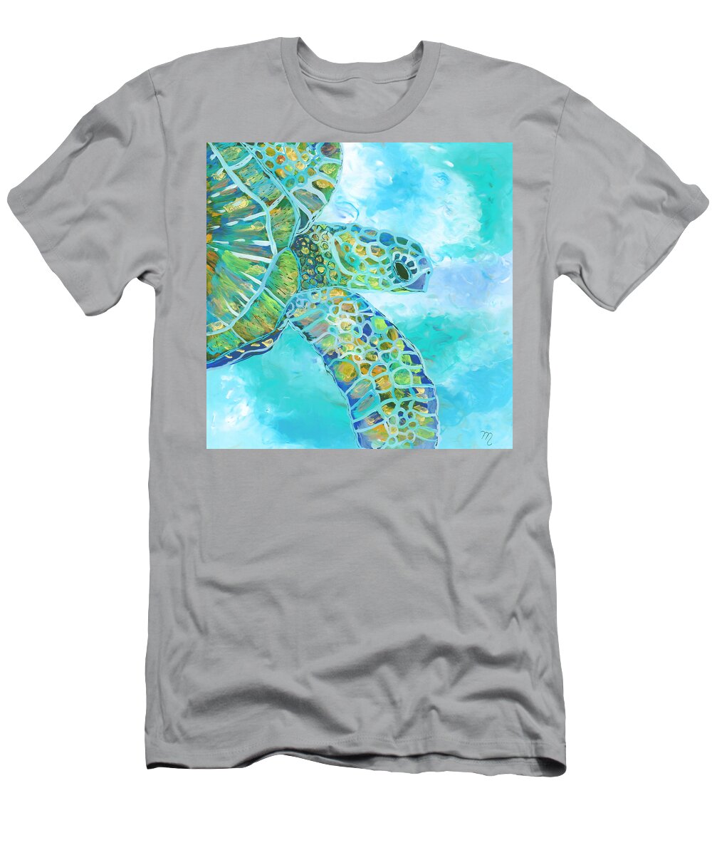 Honu T-Shirt featuring the painting Honu 11 by Marionette Taboniar
