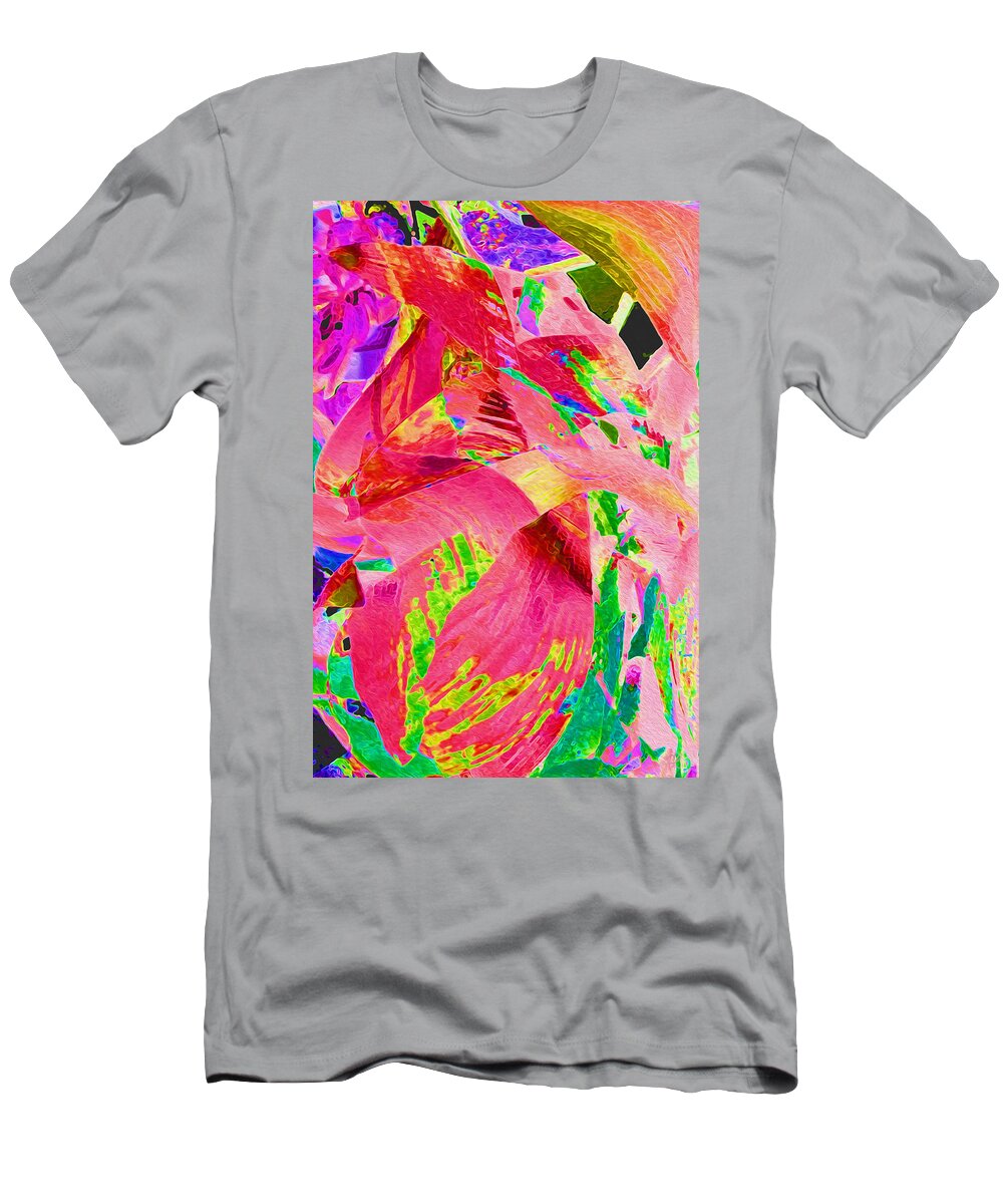  Leaves T-Shirt featuring the photograph Hot Pink Leaf Abstract by Stephanie Grant