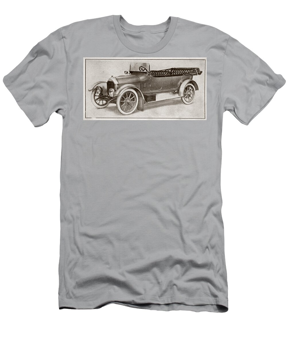Auto T-Shirt featuring the drawing Humber 14 Hp Model Of 1914. From La by Vintage Design Pics