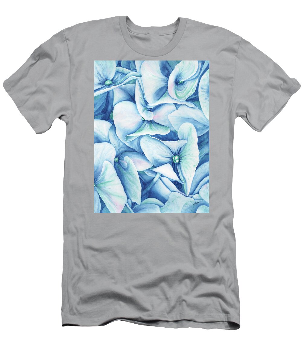 Floral T-Shirt featuring the painting Hydrangea by Lori Taylor