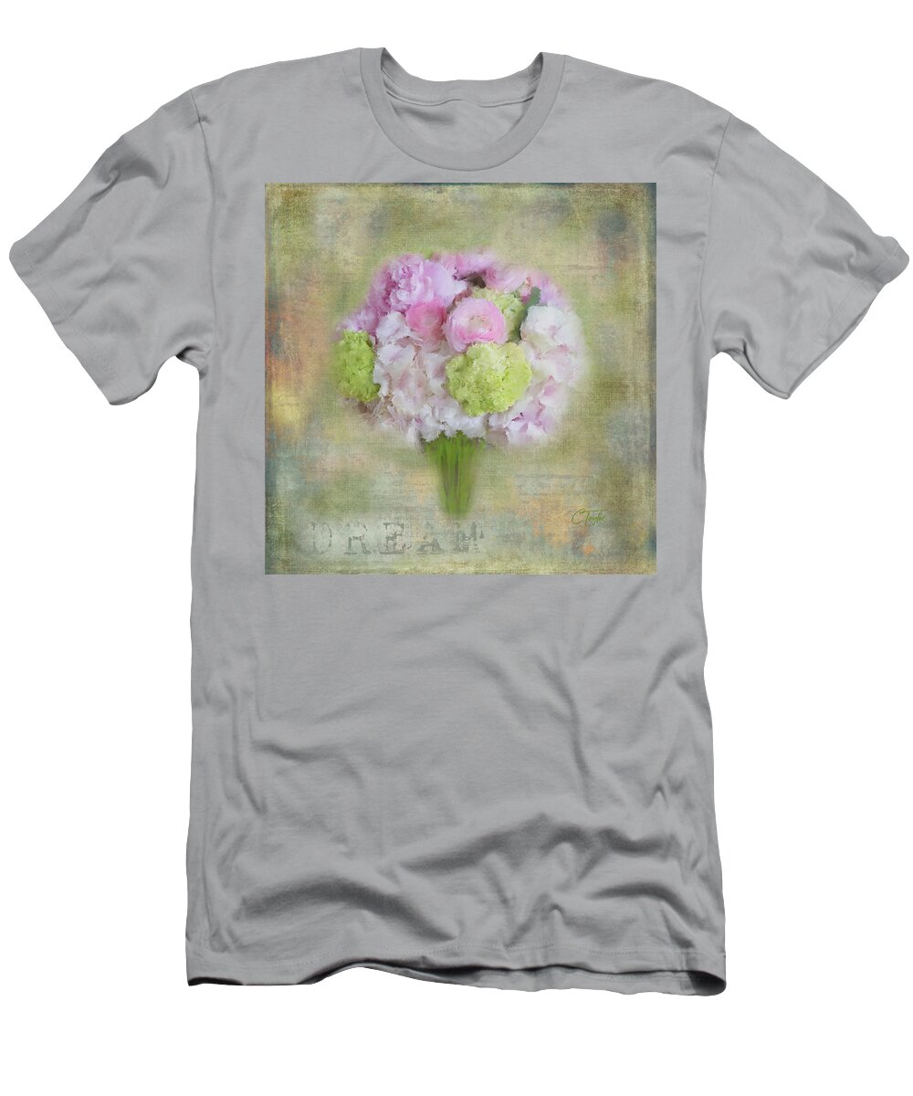 Floral Art T-Shirt featuring the painting I Dream of Bouquets by Colleen Taylor