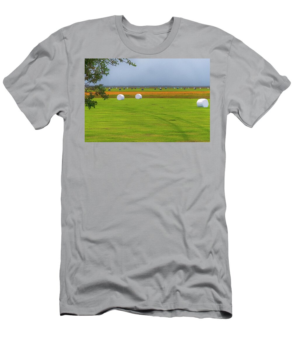 Iceland T-Shirt featuring the photograph Iceland Hay Field by Tom Singleton