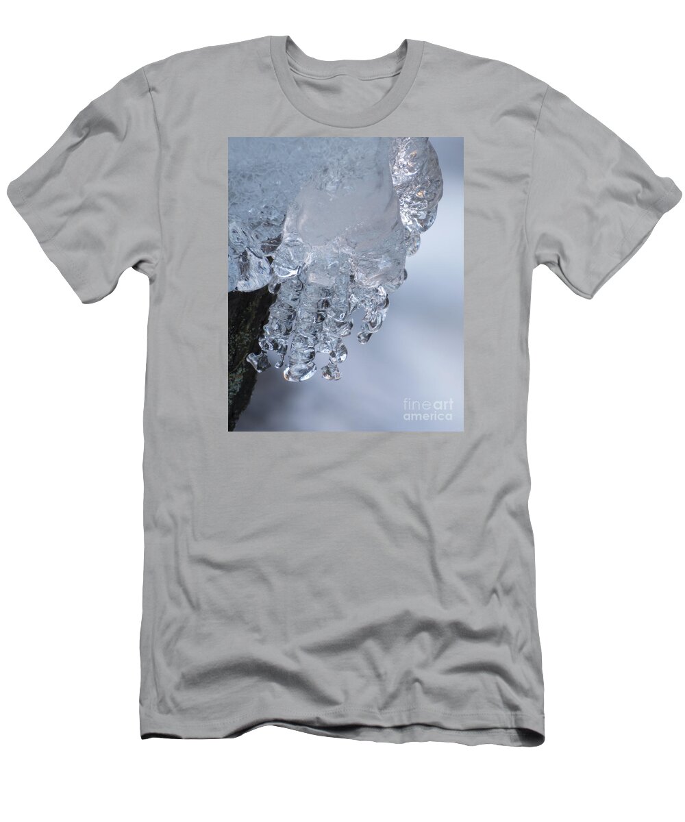 Abstract T-Shirt featuring the photograph Icy Hand by Lili Feinstein