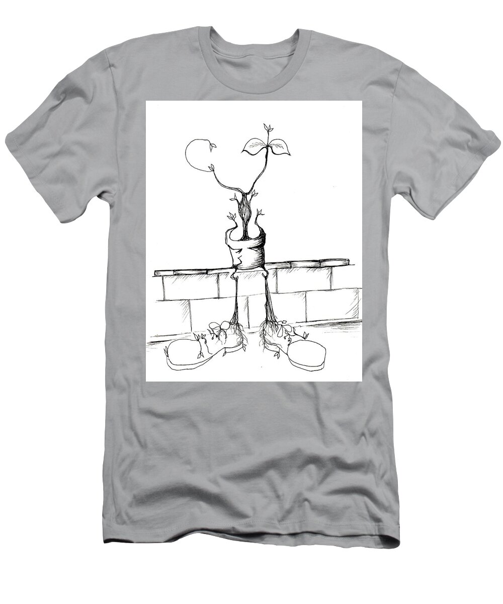 Shoes T-Shirt featuring the drawing If the shoe fits by Doug Johnson