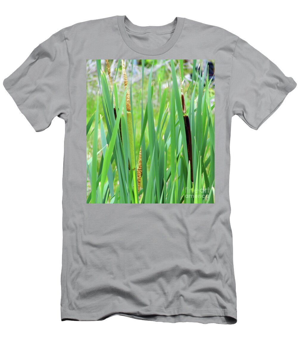 Cattails T-Shirt featuring the photograph In The Cat Tails by D Hackett