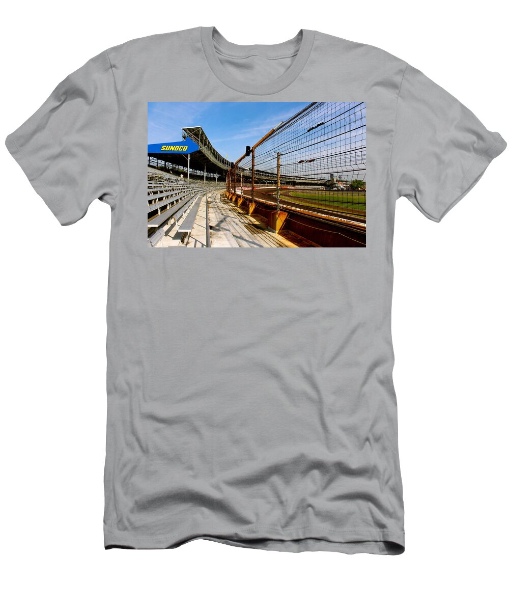 Indy Indianapolis Motor Speedway Collectibles T-Shirt featuring the photograph Indy Indianapolis Motor Speedway by Iconic Images Art Gallery David Pucciarelli