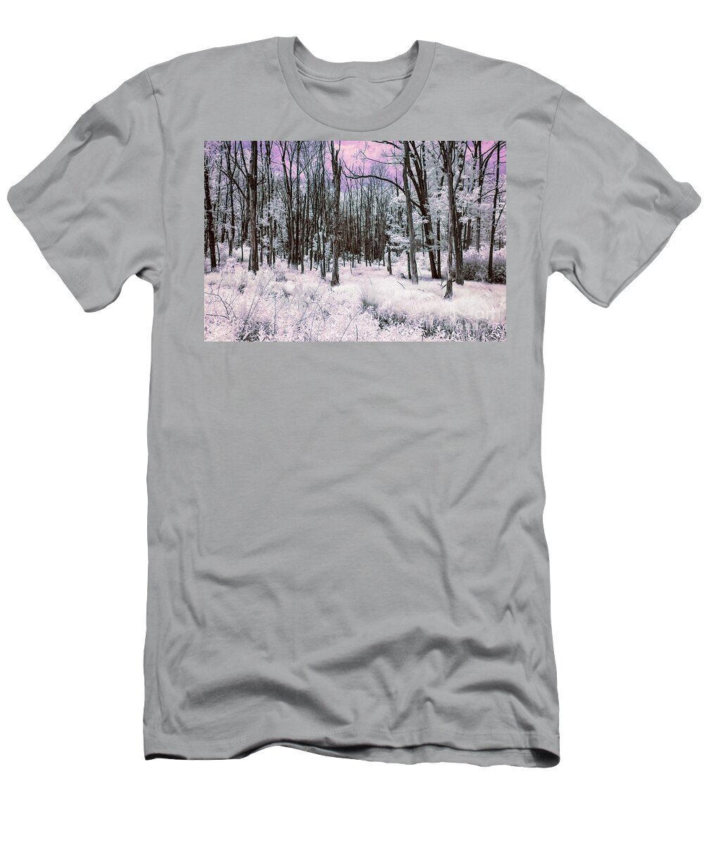 Infrared T-Shirt featuring the photograph Infrared Magenta by Anthony Sacco