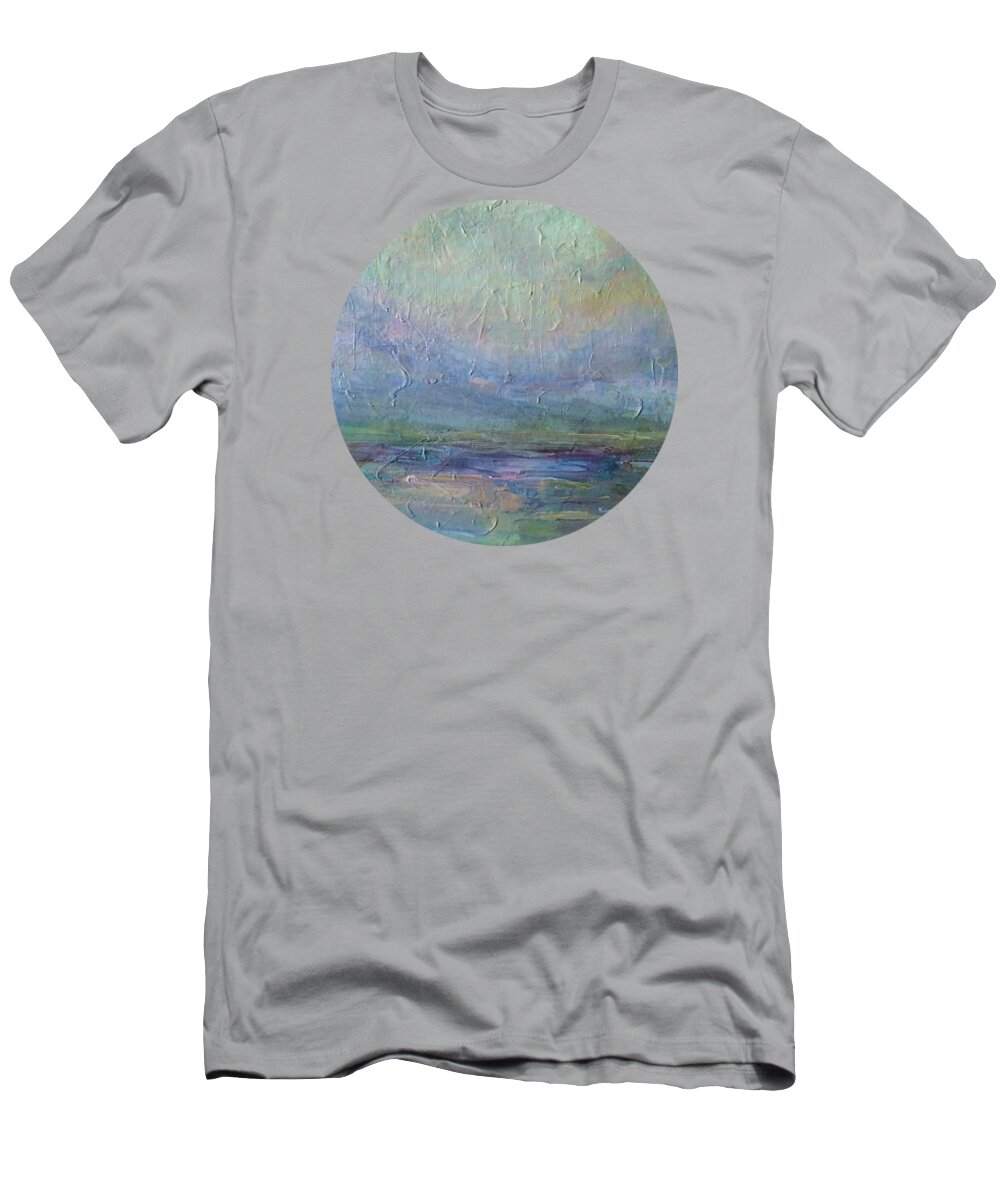 Landscape T-Shirt featuring the painting Into the Morning by Mary Wolf