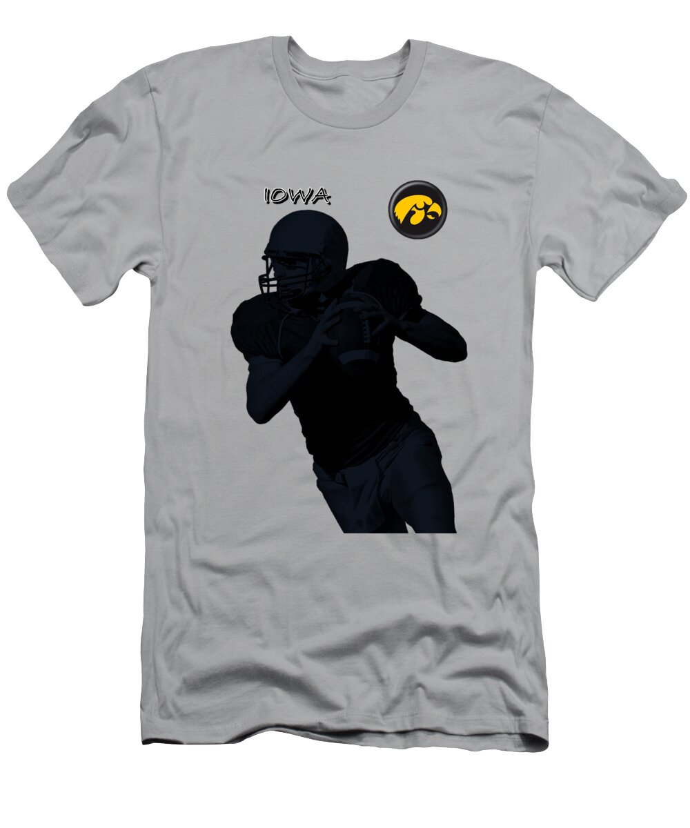 Football T-Shirt featuring the digital art Iowa Football by David Dehner