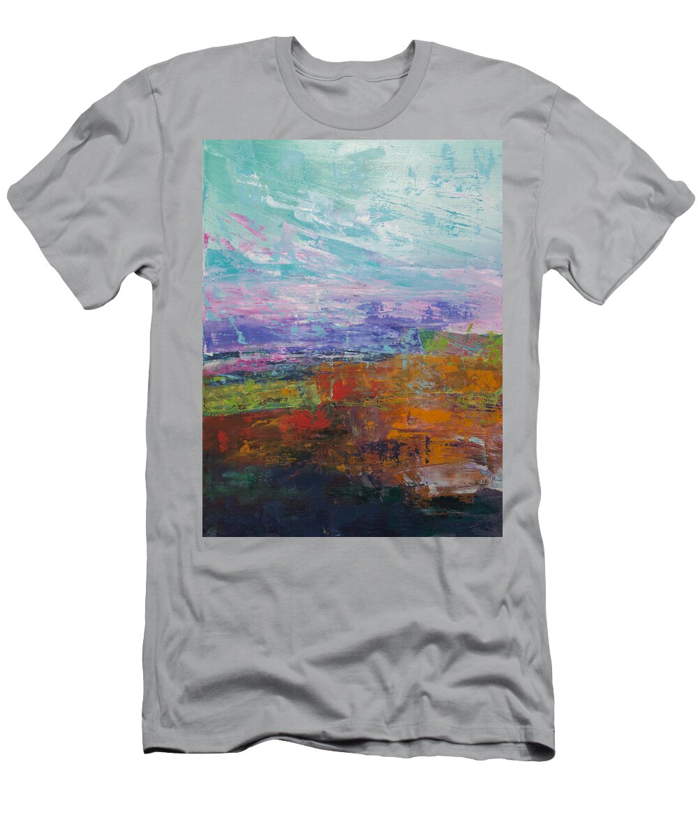Landscape T-Shirt featuring the painting It Rained That Day by Linda Bailey