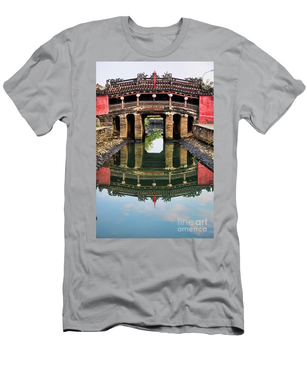 Landscape T-Shirt featuring the photograph Japanese Bridge Hoi An by Chuck Kuhn