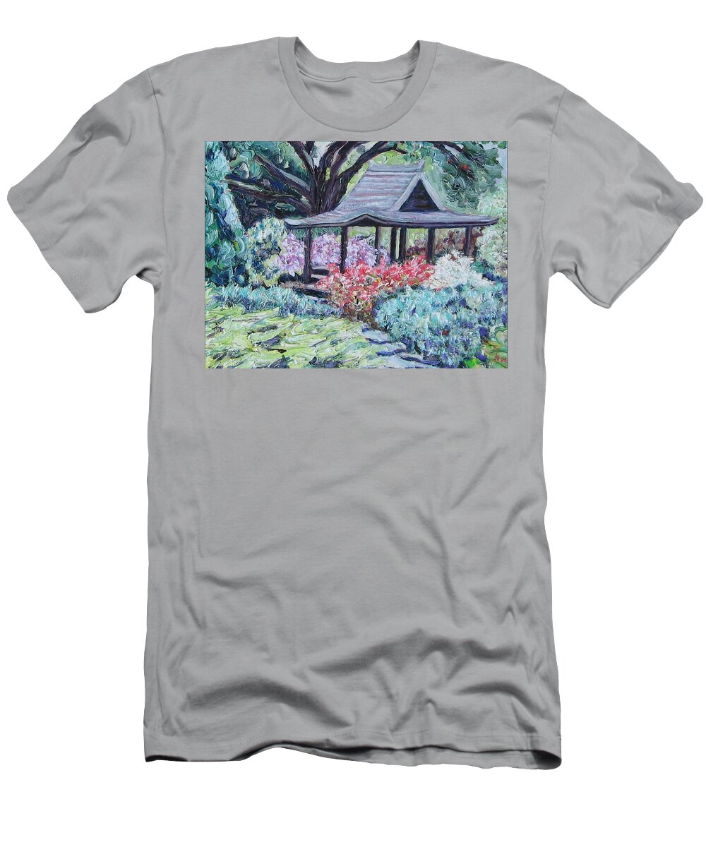 Garden T-Shirt featuring the painting Japanese Garden by Richard Nowak