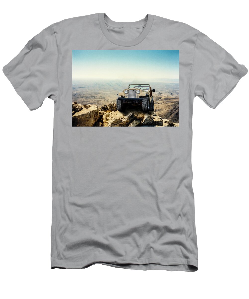 Jeep T-Shirt featuring the photograph Jeep On a Mountain by Brian Kinney