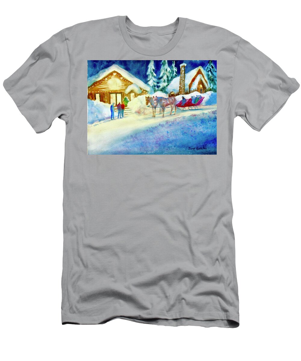 Christmas T-Shirt featuring the painting Jingle Bells by Barbara Parisien