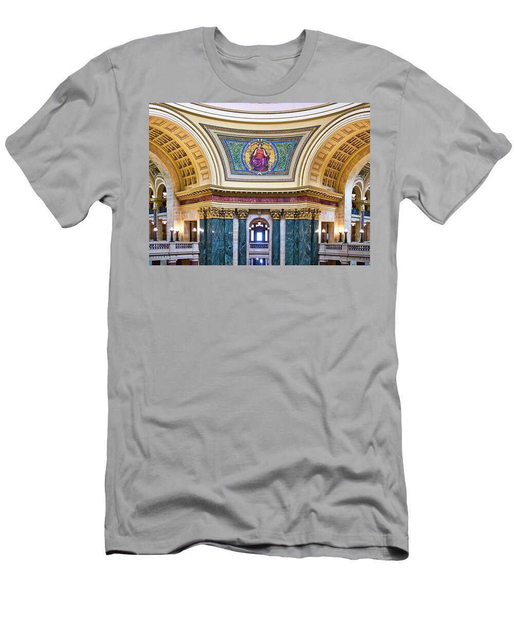 Madison T-Shirt featuring the photograph Justice Mural - Capitol - Madison - Wisconsin by Steven Ralser