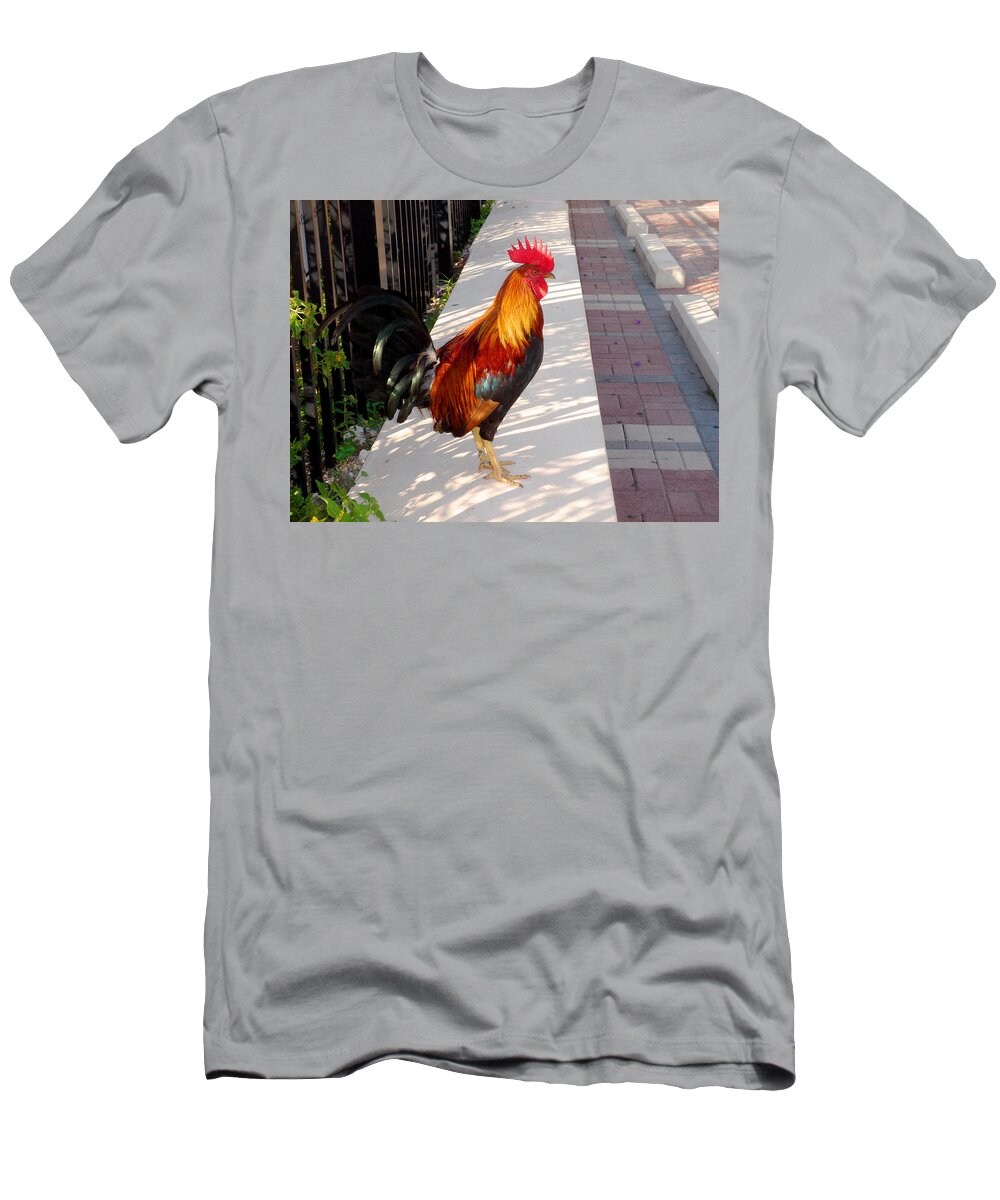 Photography T-Shirt featuring the photograph Key West Rooster by Susanne Van Hulst