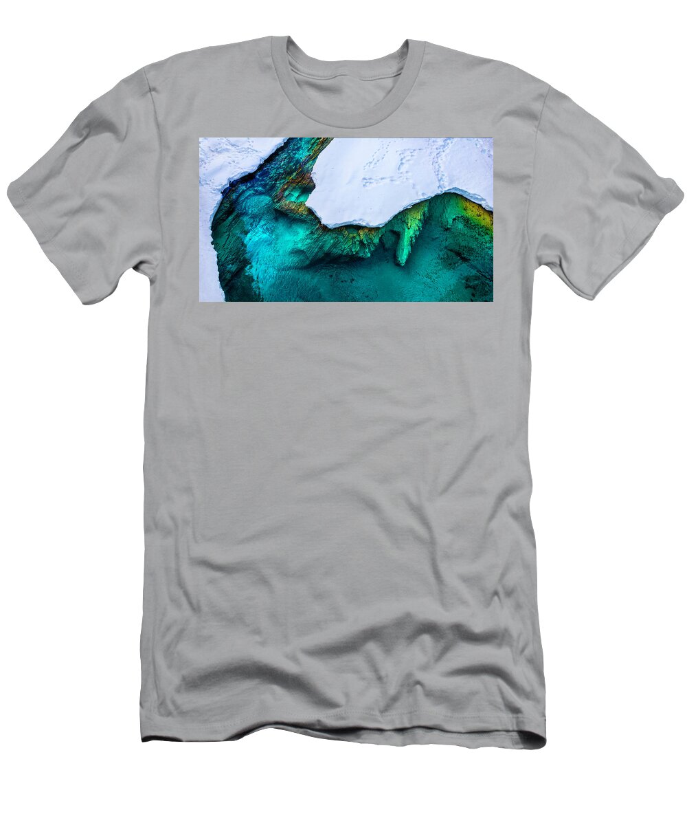 Natural Bridge T-Shirt featuring the photograph Kicking Horse Blue by John Poon