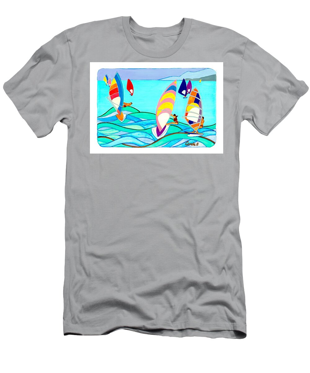 Maui- Hawaiian Islands T-Shirt featuring the painting Kihei - Sea Butterflies by Joan Cordell