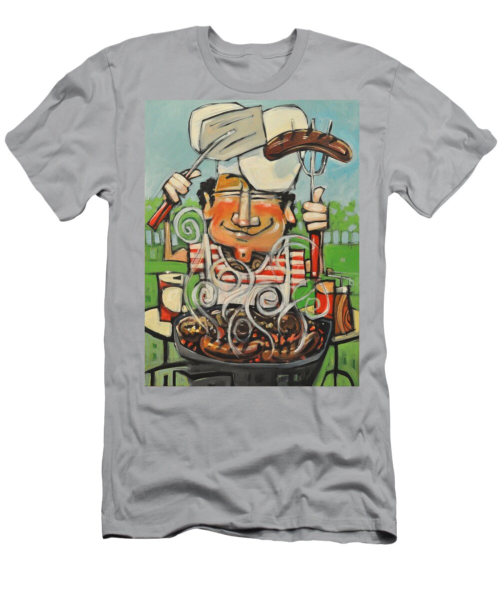 Guy T-Shirt featuring the painting King of the Grill by Tim Nyberg