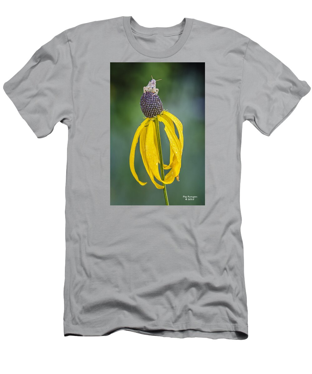 Grasshopper T-Shirt featuring the photograph King of the World by Peg Runyan