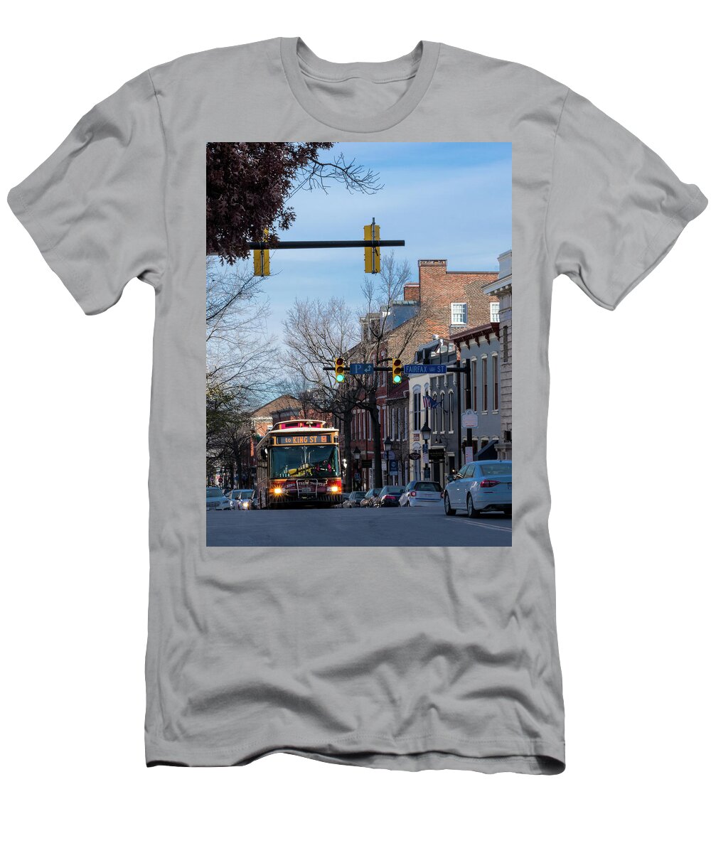 Trolley T-Shirt featuring the photograph King Street Trolley in the Late Afternoon by Liz Albro