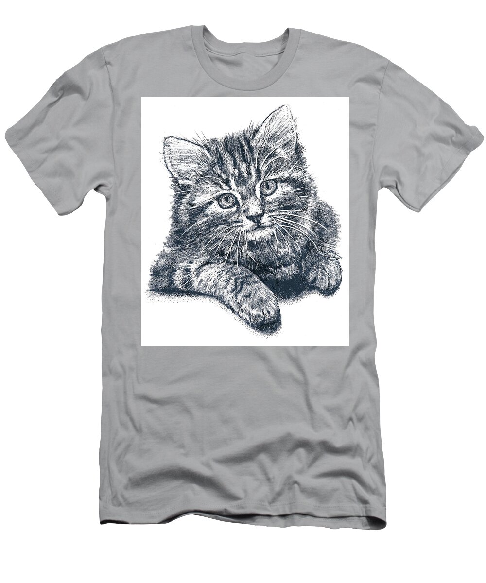 Kitty Car Cute Pet T-Shirt featuring the mixed media Kitty by Murry Whiteman