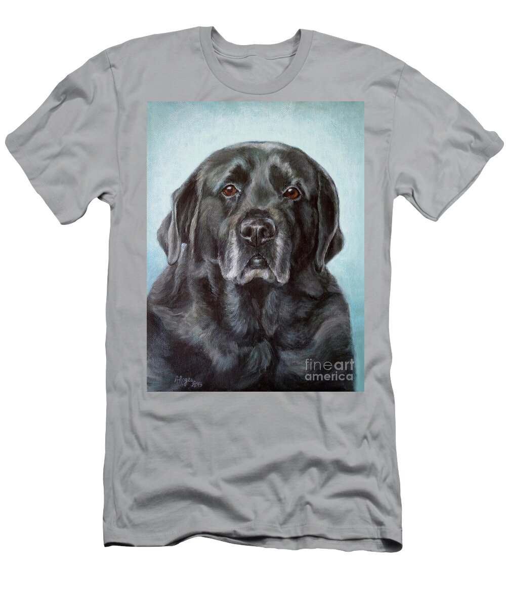 Amy Reges T-Shirt featuring the painting Labs Are The Most Sincere by Amy Reges